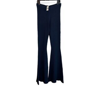 NEW Ronny Kobo Women's NAVY KNIT High-Rise Pants PULL ON BLUE SIZE SMALL flare